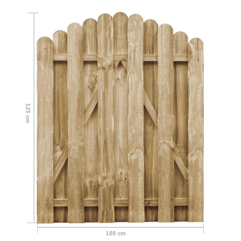 Vidaxl portail de jardin bois de pin imprégné 100x125 cm 45328_4