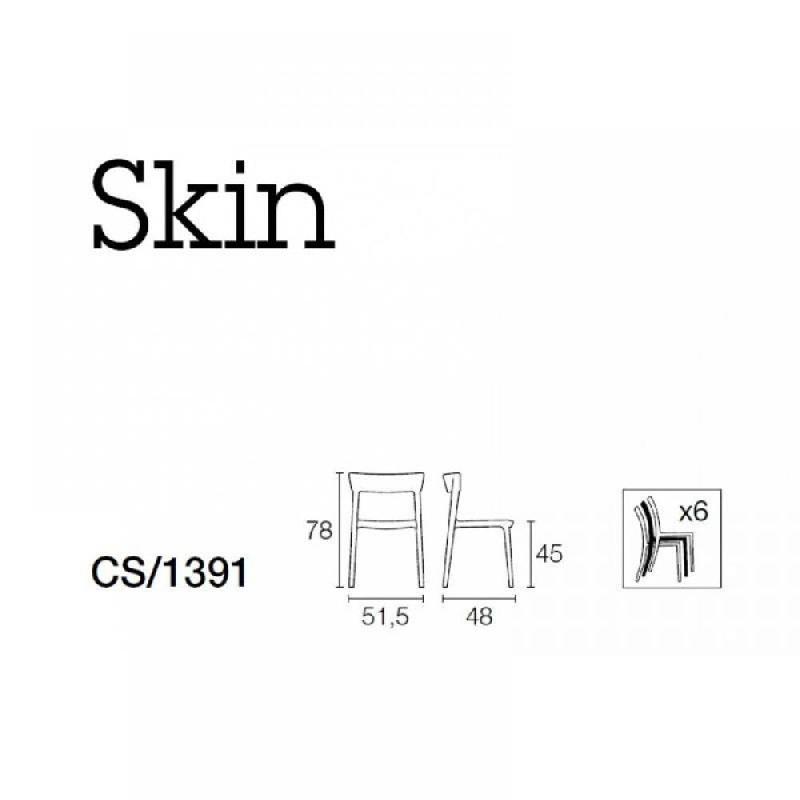 Chaise design Calligaris Skin - plastique blanc, empilable et écologique_4