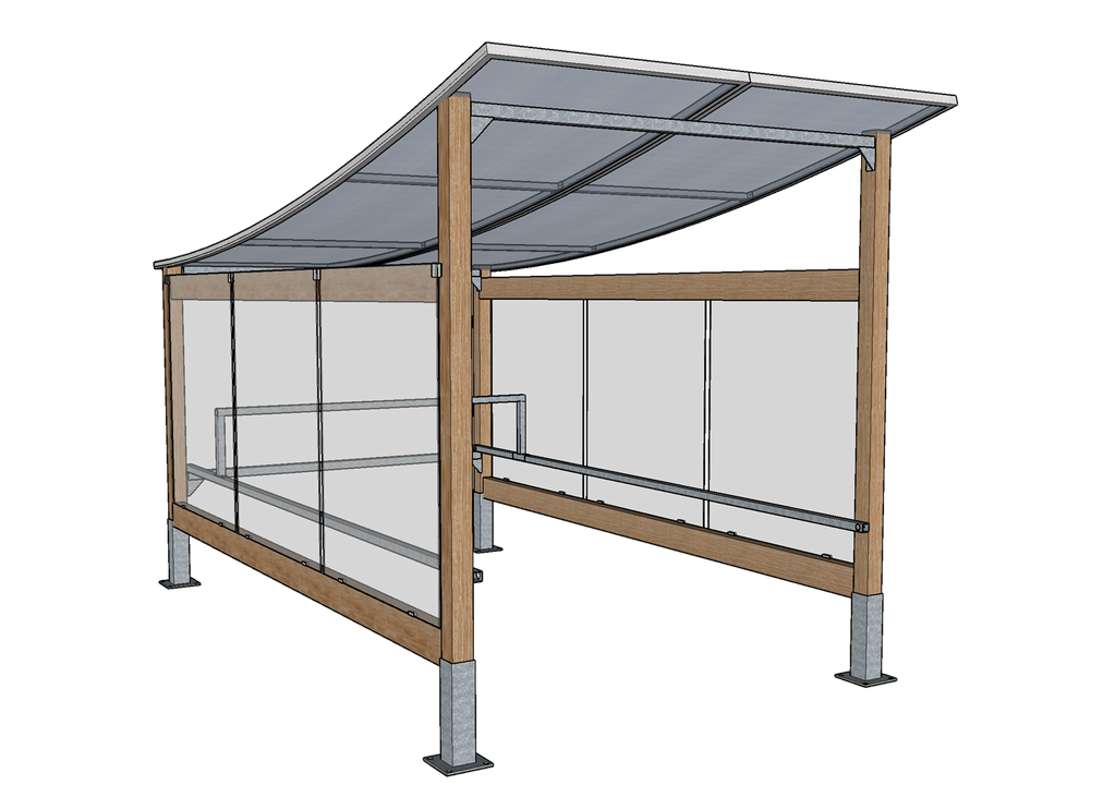 Abri pour chariot à toiture concave - Profondeur 4350mm x l 2330mm x h 2705mm - EVO 3 - Le temple du mobilier_4