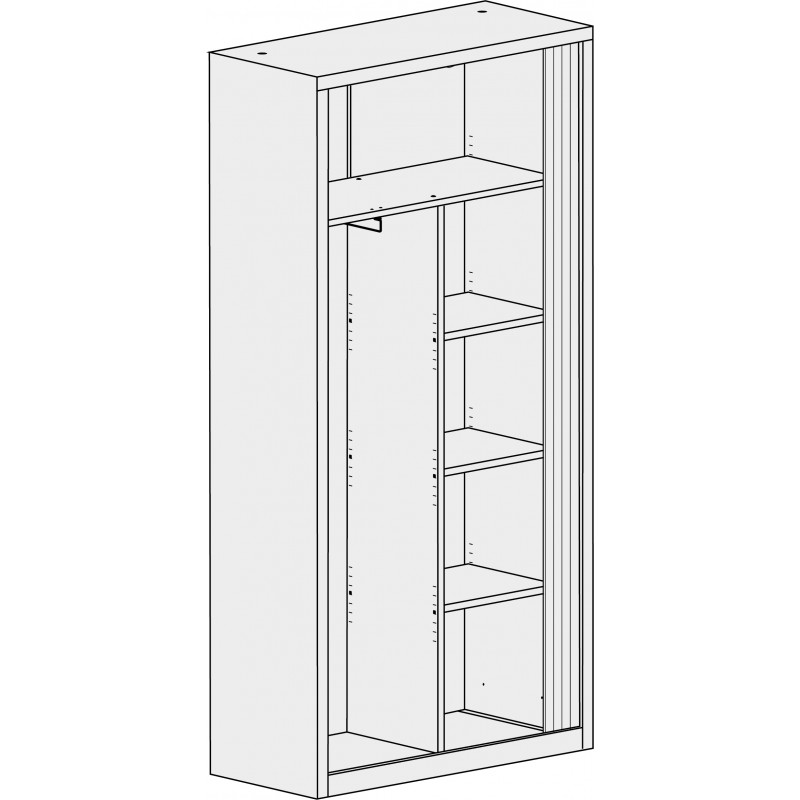 Armoire à portes à rideaux hautes - Tablettes réglables - Dimensions et options variées_4