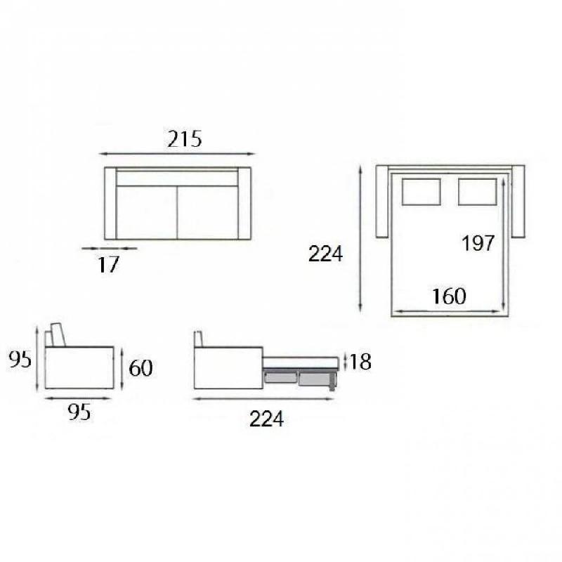 Canapé lit 3-4 places MASTER convertible express - Matelas 18 cm - Sommier lattes RENATONISI - Tweed gris silex - 160 x 197 cm_4
