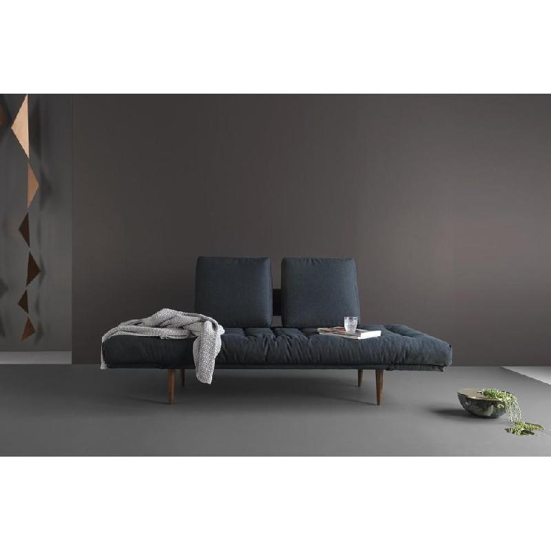 INNOVATION LIVING  CANAPÉ CONVERTIBLE DESIGN ROLLO STYLETTO PIEDS CHÊNE TISSU BLEU NIST BLUE_4