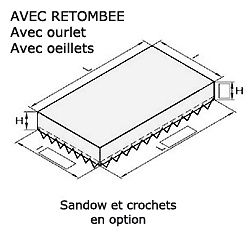 Bâche, filet et capot pour remorque - bâches piscines - pvc 650g/m²_4