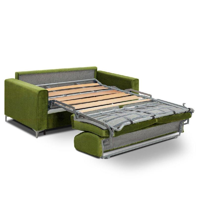 Canapé convertible express Jackson 140cm - sommier à lattes - velours vert - matelas 16 cm - mécanique italienne Renatonisi_4