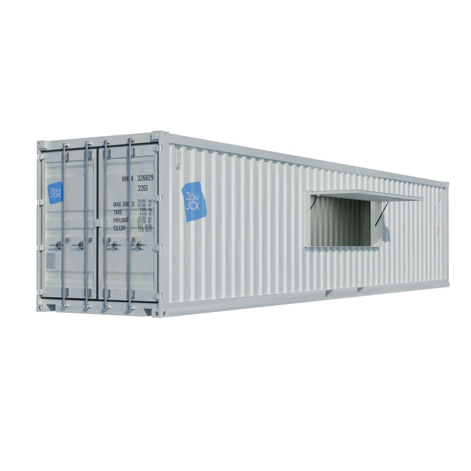 Container aménagé Snack-Box 40 pieds - vantail relevable en acier Corten, idéal pour points de vente et événements_5