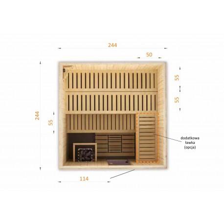 Cabine de sauna 244x244x199 avec po?Le ? Commande d?Port?E_4