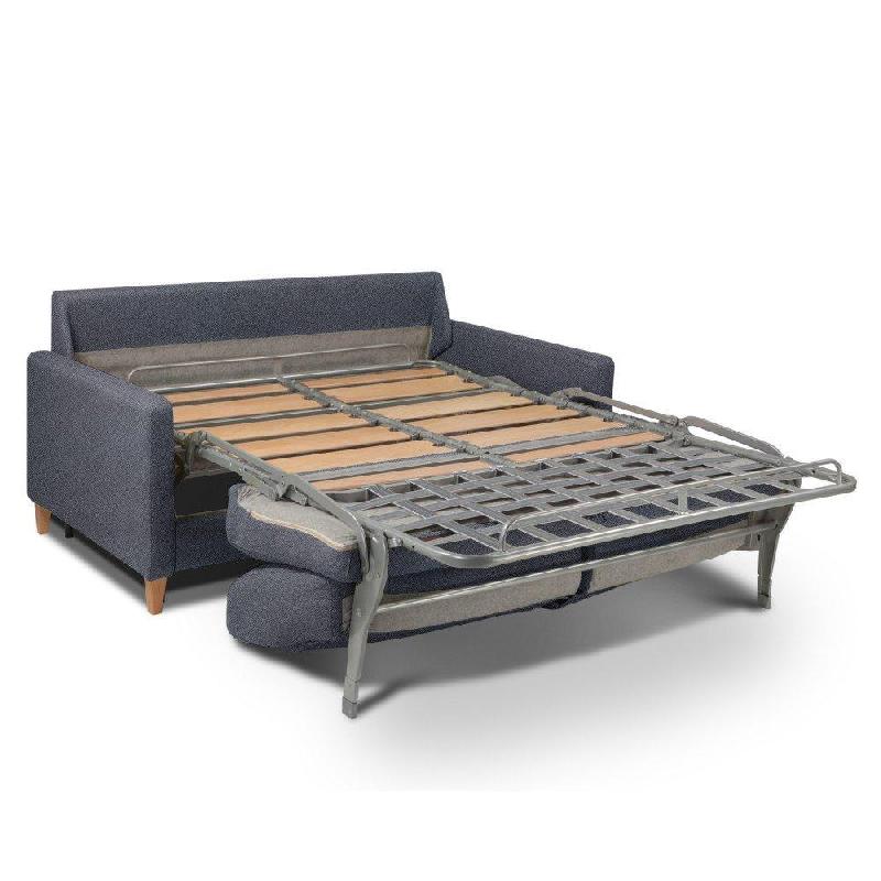 Canapé convertible OGGETTO - Matelas 16 cm - Système express - Sommier à lattes 140 cm - Velours bleu navy - Fabrication italienne_4