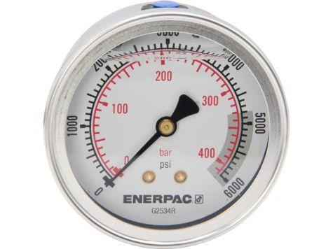 G2534R, Manomètre, 63 mm Face, Raccordement centre arrière, Bain de glycérine, 400 bar pression maximale_4
