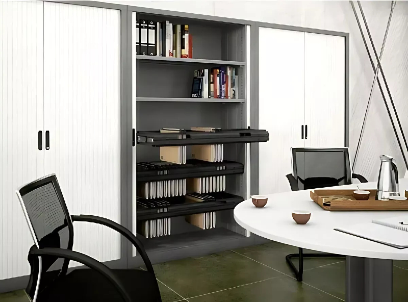 Armoire de rangement métallique - 4 étagères - rideau PVC - Hauteur : 198 cm So Salamanca_4