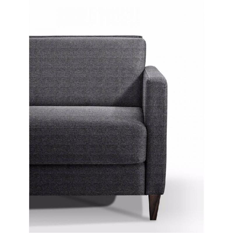 Canapé convertible express Oslo Tweed gris platine - Couchage 140x197 cm - Matelas 16 cm - Sommier lattes Renatonisi_4