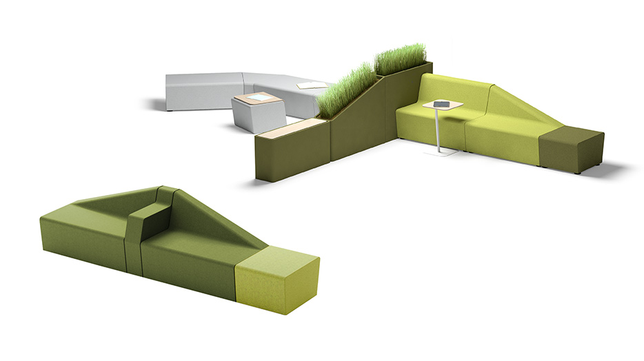 Mobilier soft seating pour espace d'échange