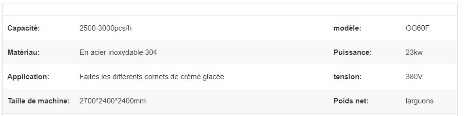 Machine de fabrication de cornets de crème glacée en gaufrette - Henan Gelgoog - 2500-3000 pcs/h - modèle GG60F_4