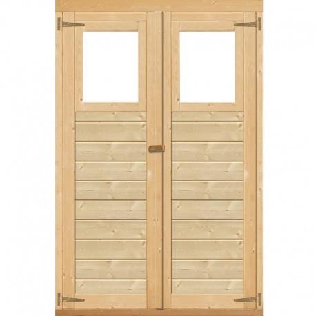 42558 - Abri de jardin Dahme 1 en bois brut 2,21m² - panneaux 14mm - double porte - Karibu_4