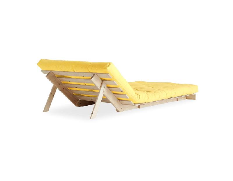 Fauteuil convertible futon ROOTS - pin naturel - coloris jaune - couchage 90 x 200 cm - design japonais et scandinave_4