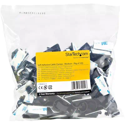 StarTech 100 Pinces Attache Cbles Adhésives Noir_4