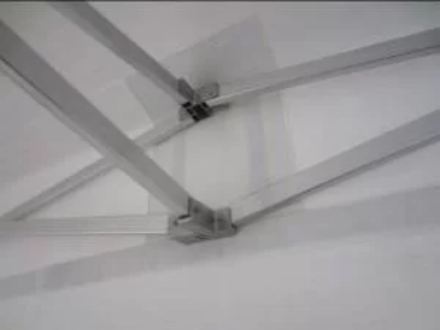 Abri stand parapluie M2 - Buff'hyeres Collectivités - Structure aluminium anodisé - Toit PVC 520 g/m² - Piètement 6 faces Ø 50 mm_5