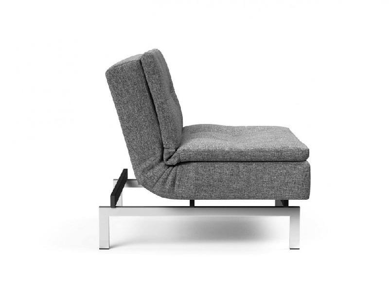 Fauteuil convertible design Dublexo - Lit 90x115 cm - Pieds chromés - Tissu Twist Charcoal - Innovation Living_4