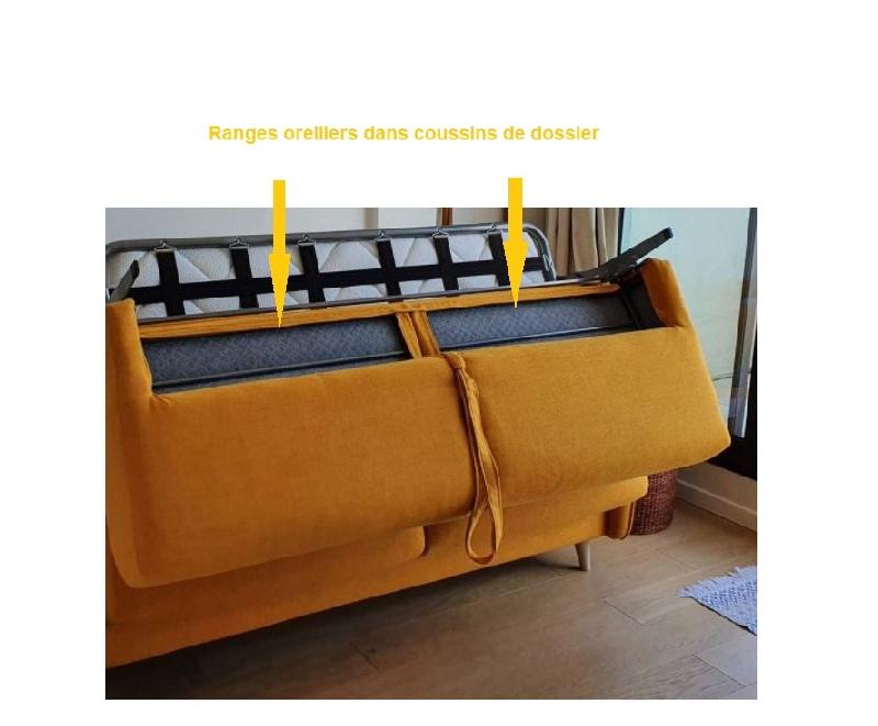 Canapé convertible Univers 140x195 en tissu Safran - Pieds cônes en hêtre naturel - Fabrication italienne_4