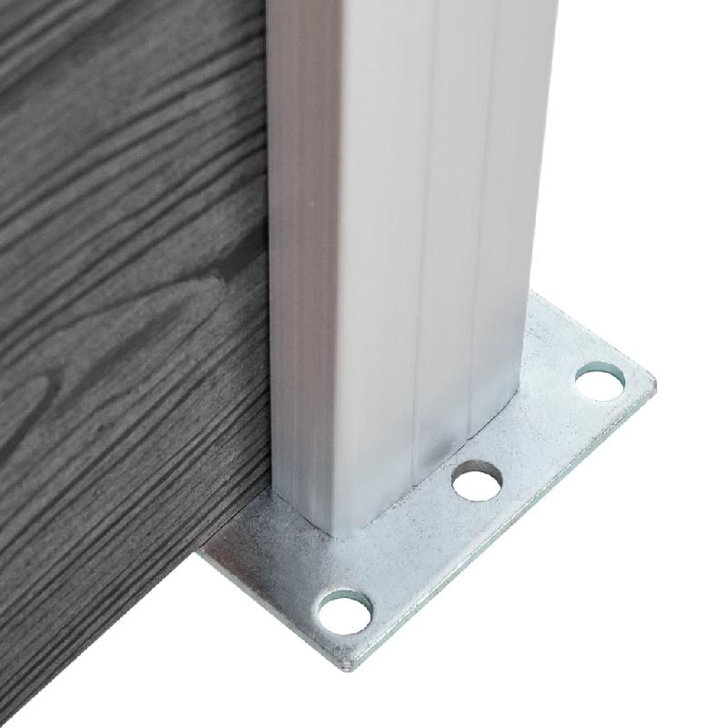 Vidaxl panneau de clôture wpc 175x146 cm noir 148985_4