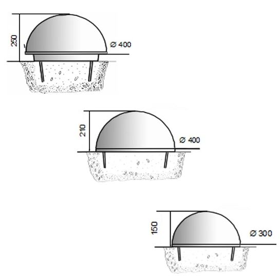 Borne de protection en fonte diamètre 300, 400 avec ou sans collerette - HEMISPHERE_4