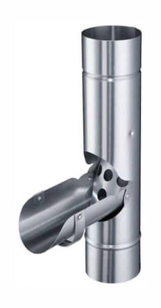 Tuyau à clapet zinc adapté aux descentes de 90 mm