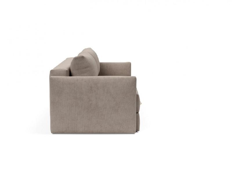 Innovation Living - Canapé convertible à ouverture assistée Tripi Cordufine beige - Lit 150x200 cm avec rangement_4