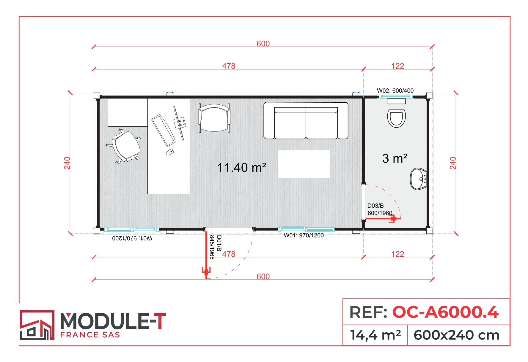 Bungalow de chantier 20 pieds eco_4