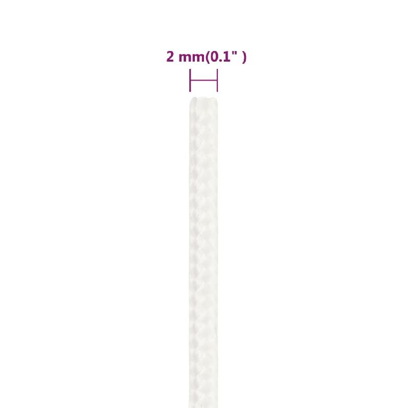 Vidaxl corde de bateau blanc complet 2 mm 25 m polypropylène 152529_4