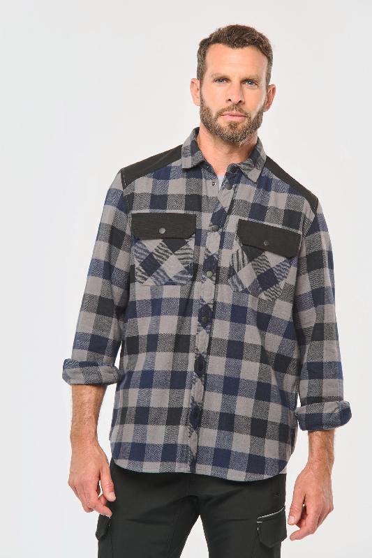 Chemise de travail à carreaux avec poches homme - 100% coton - Réf: WK520_4