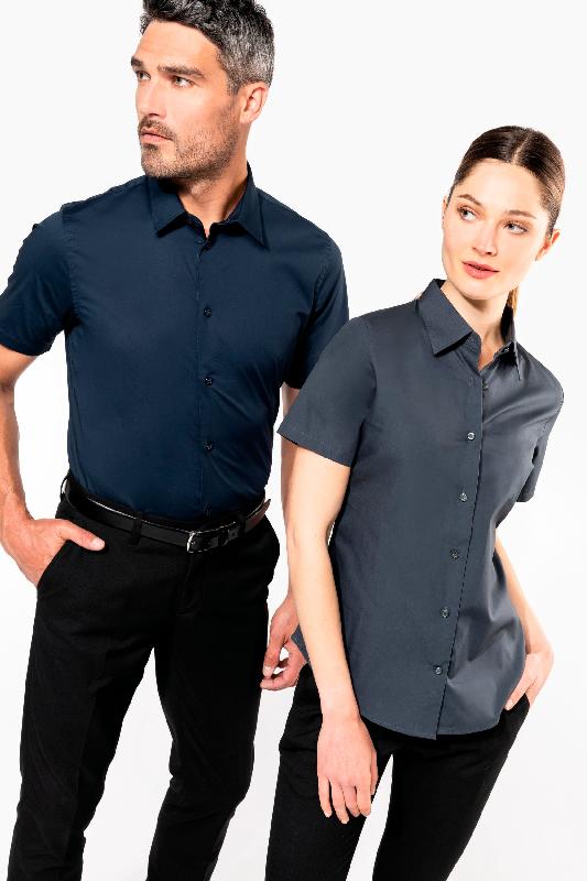 Chemise de travail femme manches courtes - coton/élasthanne stretch - Réf : K532_4