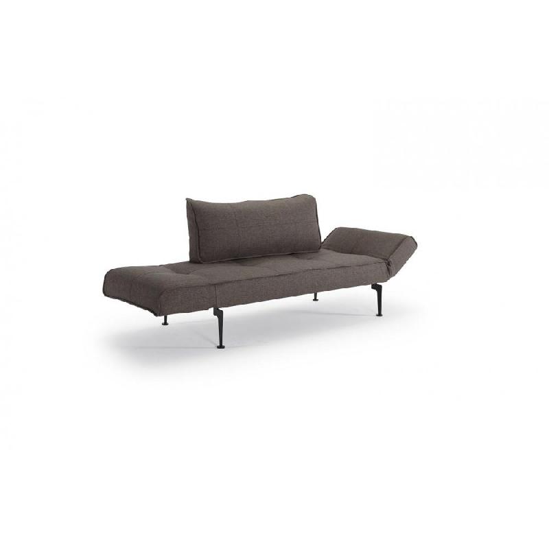 Canapé convertible Zeal Laser gris anthracite - pieds métal - design années 50-60 - modulable méridienne/lit_4