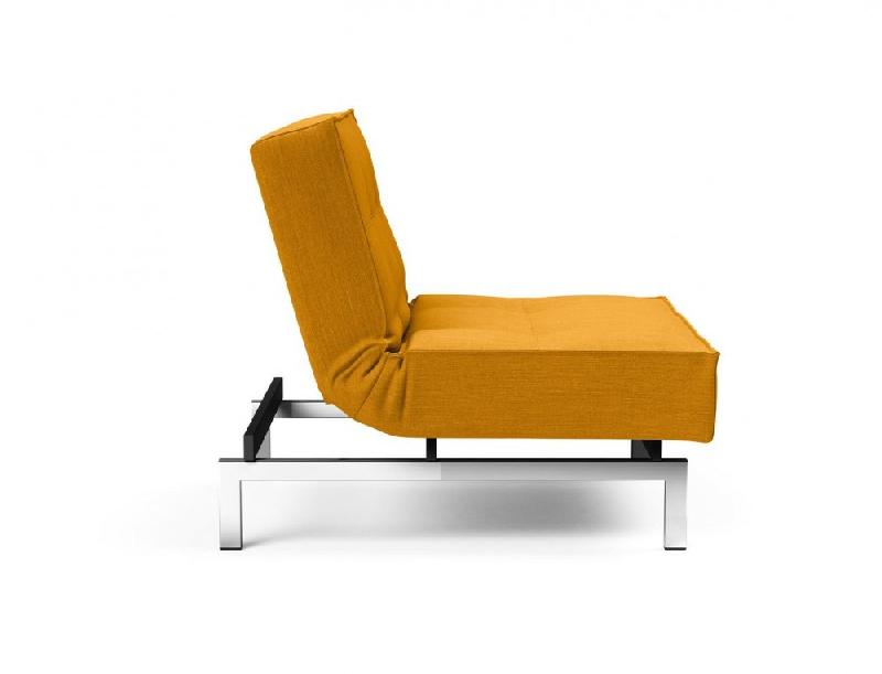 Fauteuil design convertible Splitback Chrome - 90*115 cm - Tissu Elegance Burned Curry - Innovation Living_4