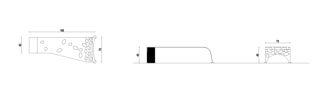 Banc public en métal - Collection Green Palacio - acier corten et motifs alvéolaires_4
