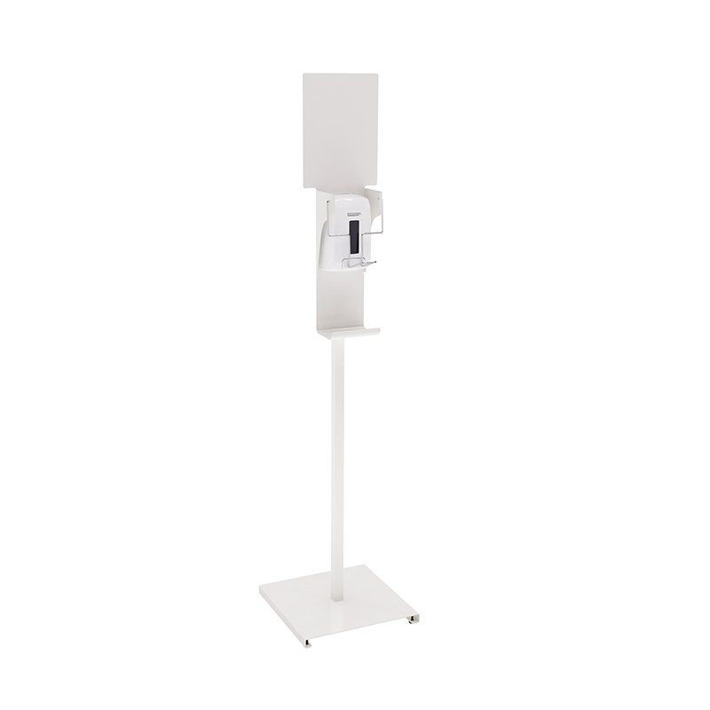 Station de désinfection des mains sanimains manuel - adzeo sas - dimensions 380 × 380 × 1630 mm - acier traité anticorrosion et anti-uv_4