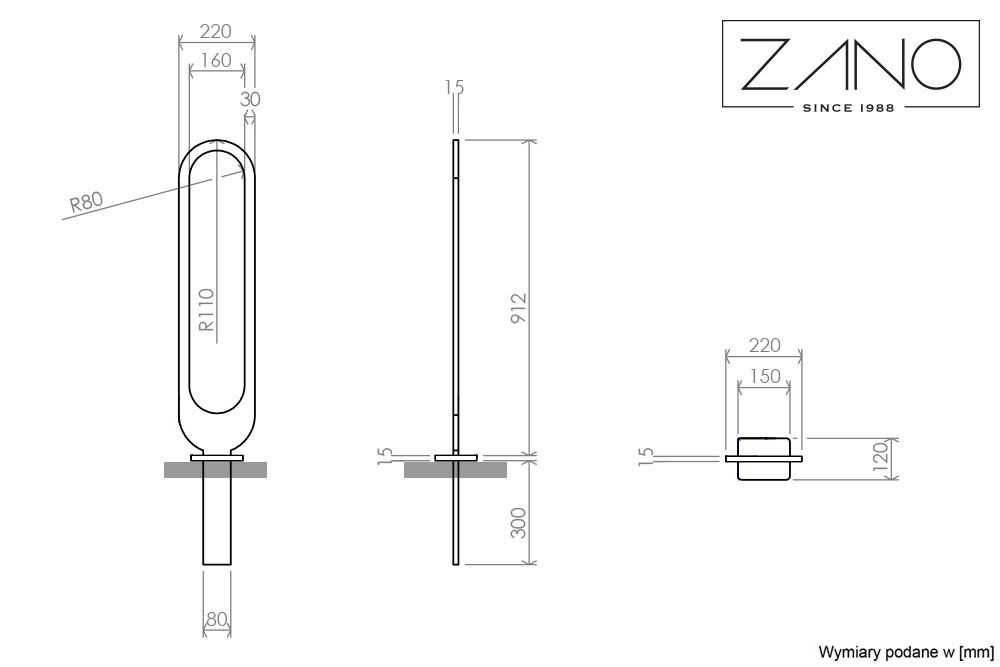 05.019 Arceau urbain Ellipsis - Zano - Acier robuste - Hauteur 92 cm - Design simple et fonctionnel_4