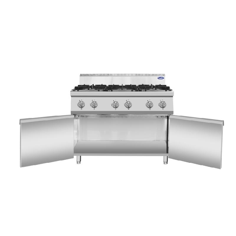 Fourneau gaz 6 feux sur placard P700 AT7G6B-F-2 Atosa_4