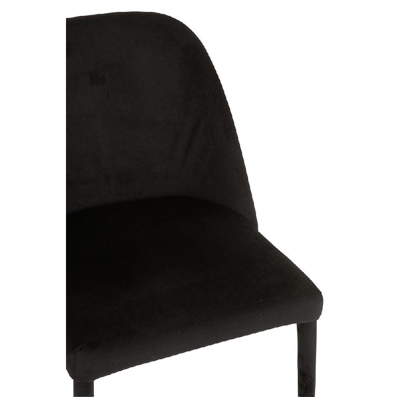 Chaise de réunion CHEZA noire - Tissu aspect velours, piétement métallique, dimensions 58x51x80 cm_4
