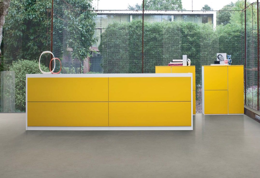 Banque d'accueil VOGUE - lignes épurées et habillage géométrique - personnalisable en coloris et modules_4