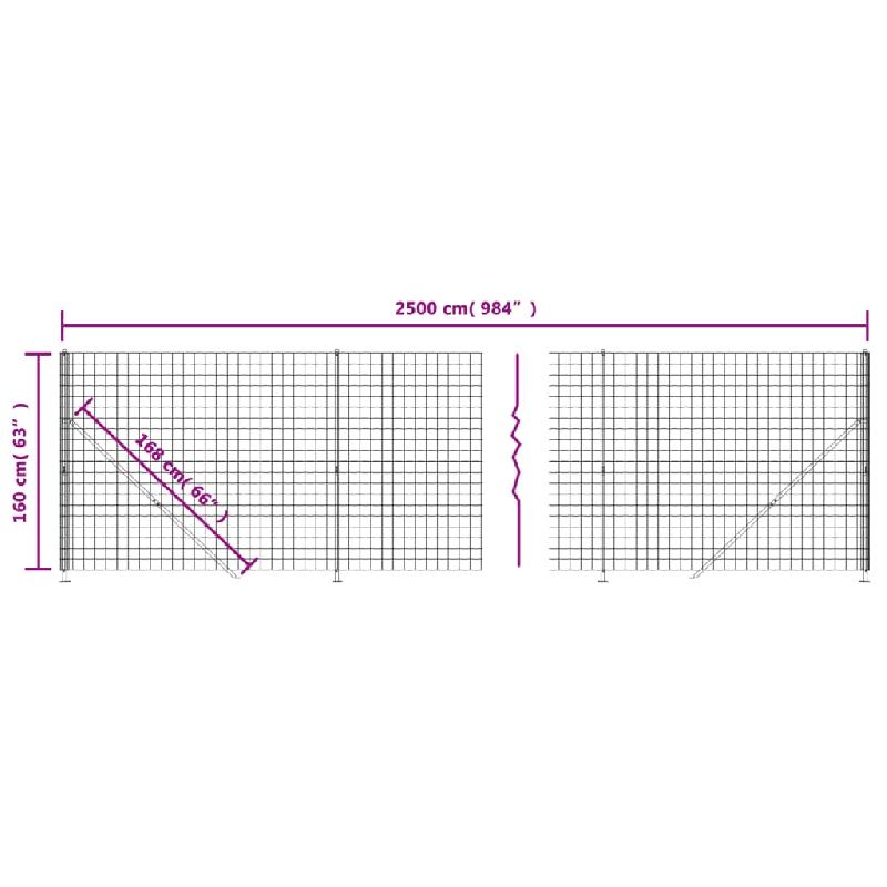Vidaxl clôture en treillis métallique avec bride anthracite 1,6x25 m 154332_4
