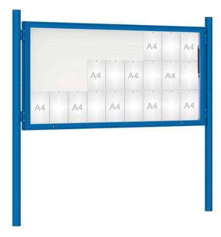 Vitrine extérieure peinte 75 - sur poteaux - affichage simple face - de 8 à 30 A4 - Plexi chocs - serrure de sécurité_4