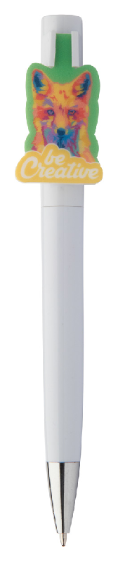 Stylo à bille en plastique - avec clip sur mesure - encre bleue - marquage UV LED inclus_4