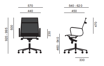 Fauteuil de bureau ARIANE - Bas dossier - Résille blanche ou noire - Référence 7646 FR206_4