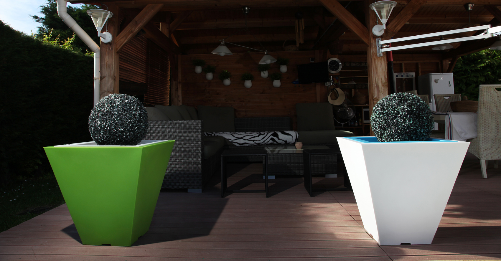 Pot de fleur Square Colors® - bichromie, ultra-léger et résistant - modèle GC300_4