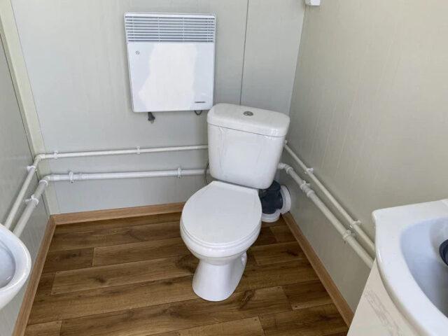 Double conteneur sanitaire avec dépôt de déchets - Cabine de toilettes neuve avec réservoir à déchets - Cabine sanitaire pour le camping_4