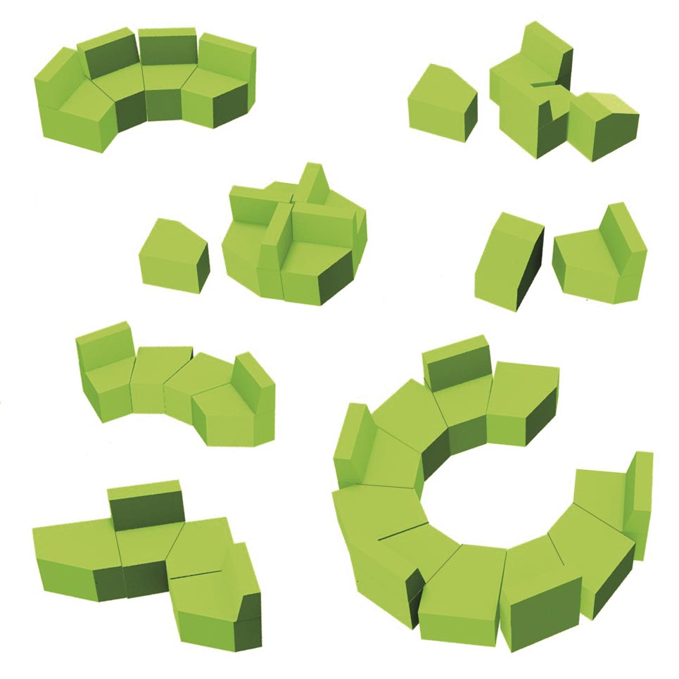 Pouf Pentagonal - Confortable et Indéformable avec Noyau en Mousse Solide  - EWS.60_4