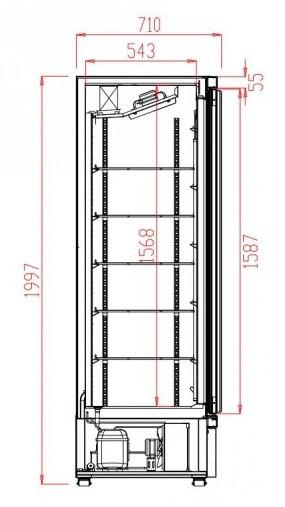 Vitrine réfrigérée murale 4 portes de 2m50 de couleur noire_4