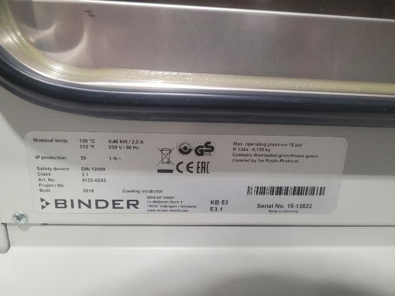 Incubateur / étuve réfrigéré BINDER KB-53 avec convection forcée 100°C_4