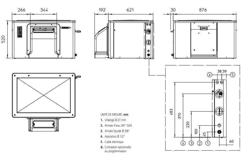 Mar 109 split co2 machine à glace en écailles sans groupe - scodif scotsman - 820kg/24 h_4