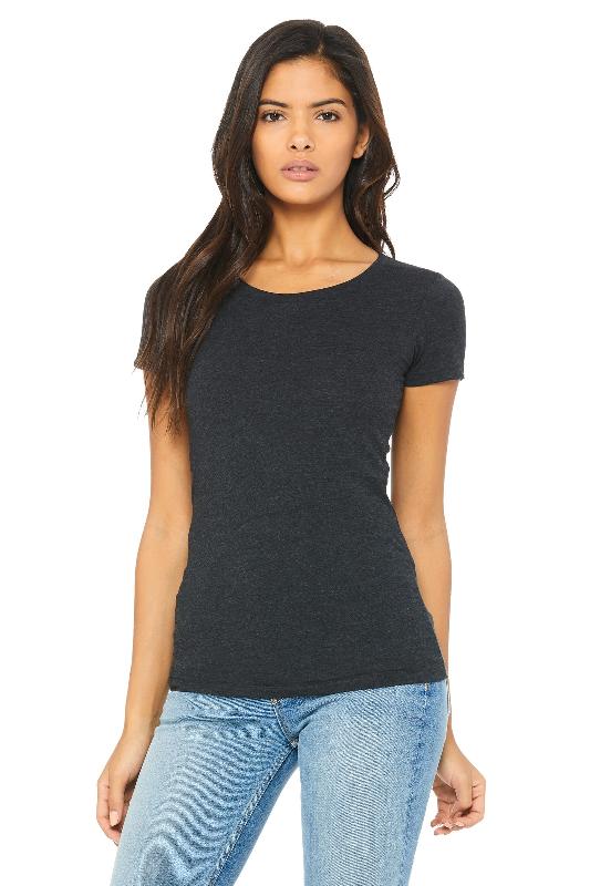 T-shirt femme triblend col rond - Bella + Canvas - Réf: BE8413 - Confort et douceur du textile - Charcoal Black Triblend_4