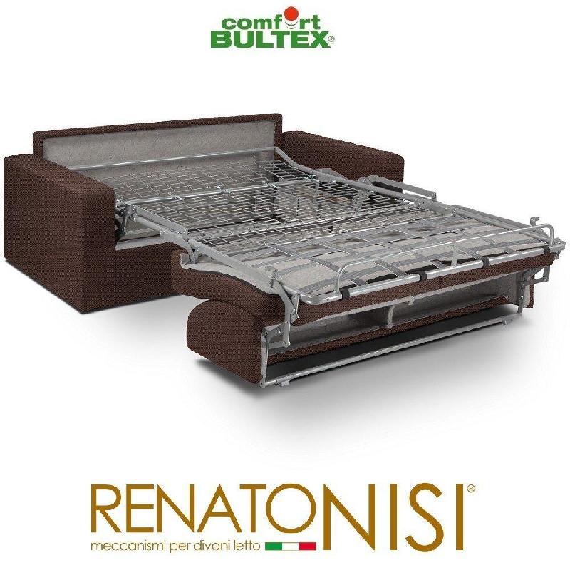 Canapé convertible express CRÉPUSCULE - Matelas 140cm Comfort BULTEX® NEO marron - Fabrication italienne_4